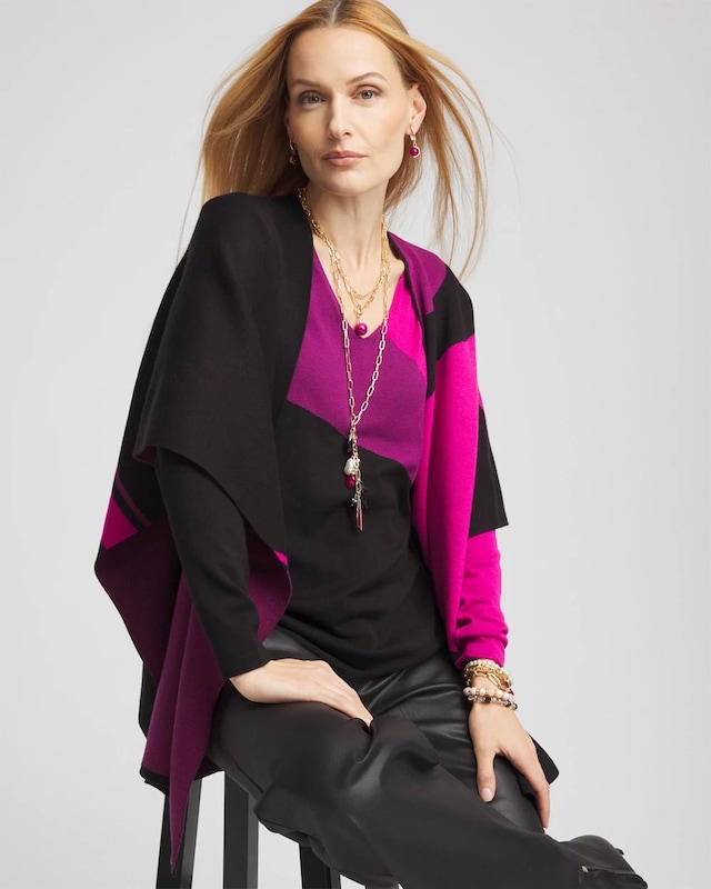 Colorblock V-neck Pullover Sweater - image 2